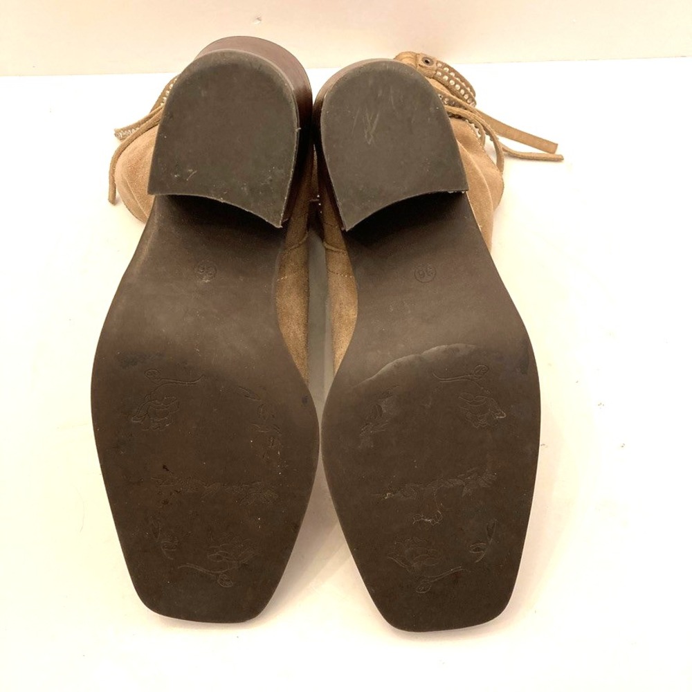 Vince Camuto Western Dremmia Boots Womens 6 EU36 Suede Brown Rhinestone Tassels - Picture 9 of 10